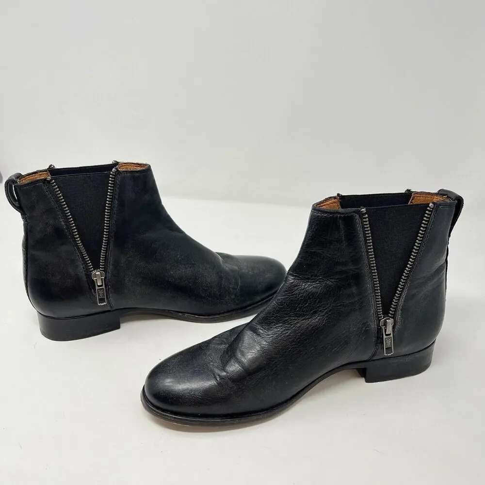 Frye Black Zipper Ankle Booties - Picture 10 of 13